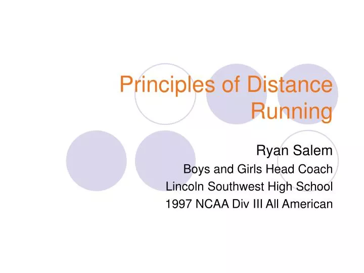 principles of distance running