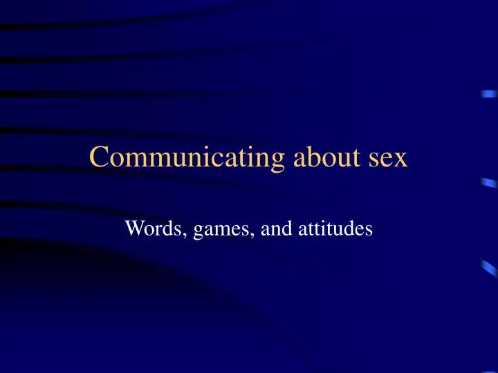 communicating about sex