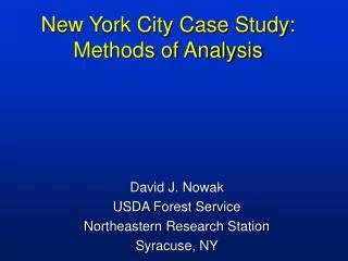 New York City Case Study: Methods of Analysis