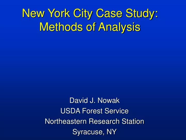 new york city case study methods of analysis