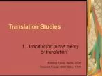 Translation Studies - slide 1