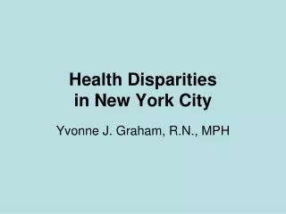 Health Disparities in New York City