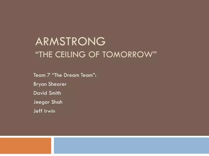 armstrong the ceiling of tomorrow