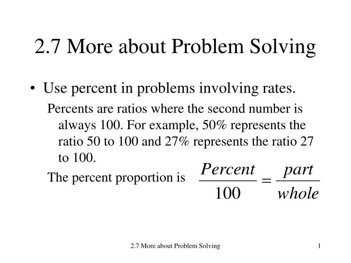 2 7 more about problem solving