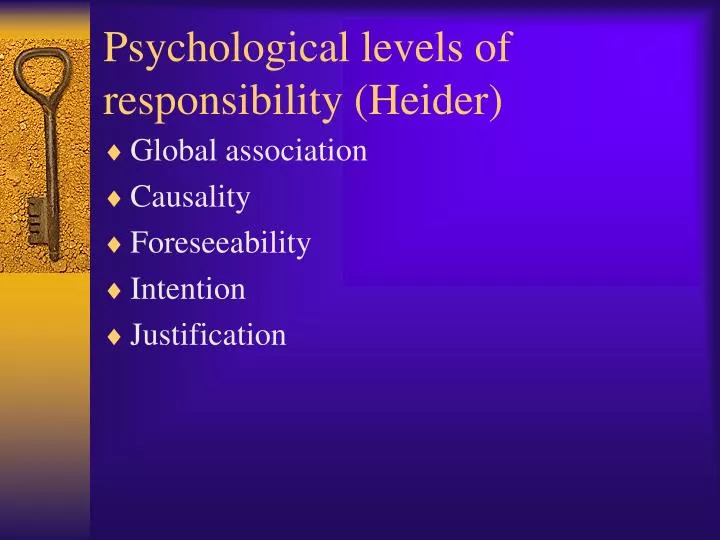 psychological levels of responsibility heider