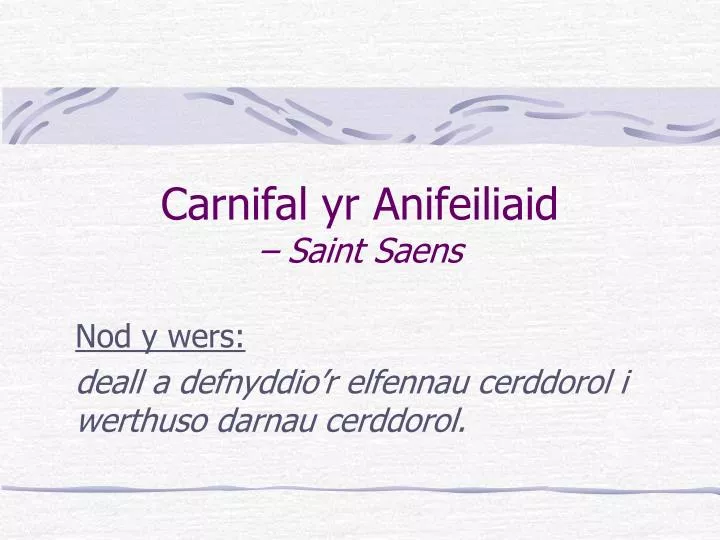 carnifal yr anifeiliaid saint saens