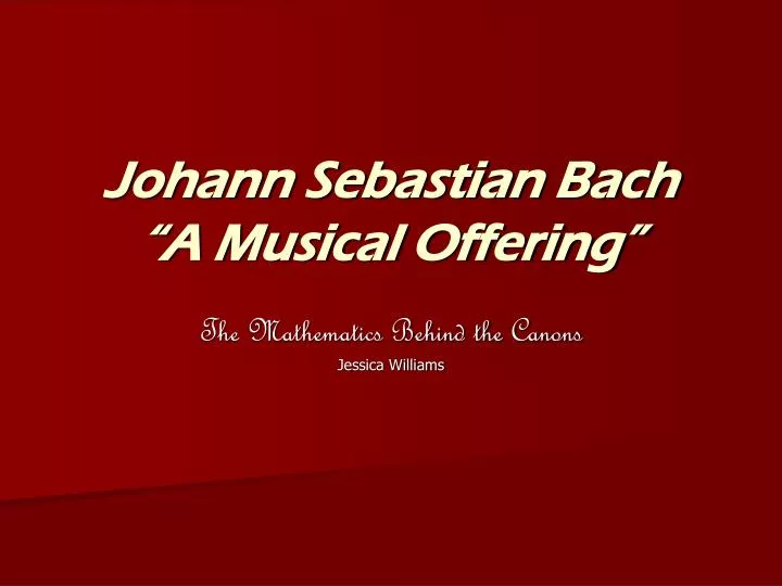 johann sebastian bach a musical offering