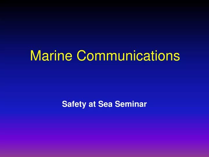 marine communications