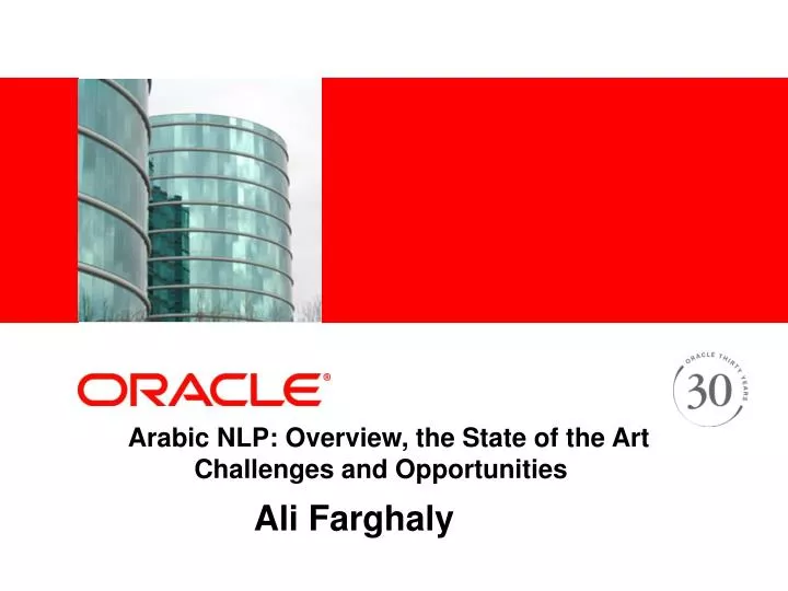 arabic nlp overview the state of the art challenges and opportunities