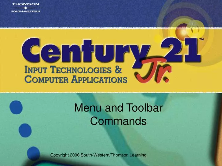 menu and toolbar commands