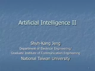 Artificial Intelligence II