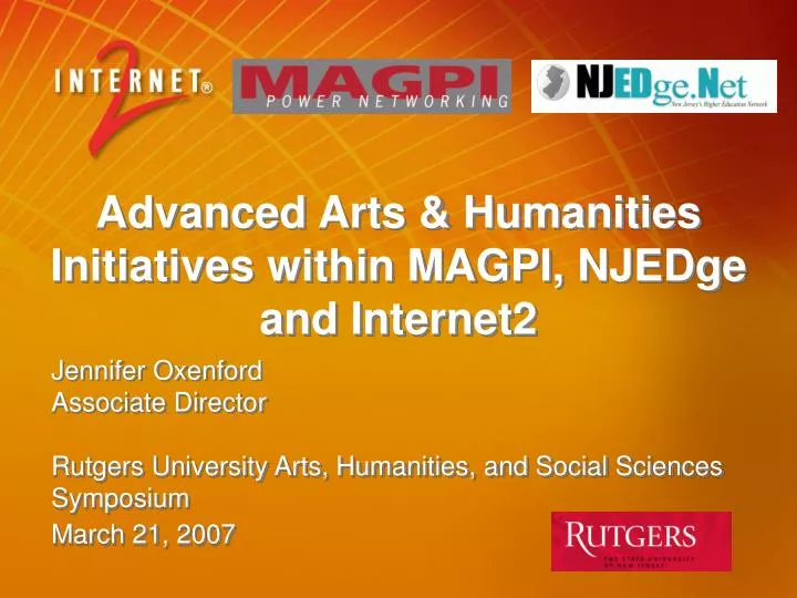 advanced arts humanities initiatives within magpi njedge and internet2