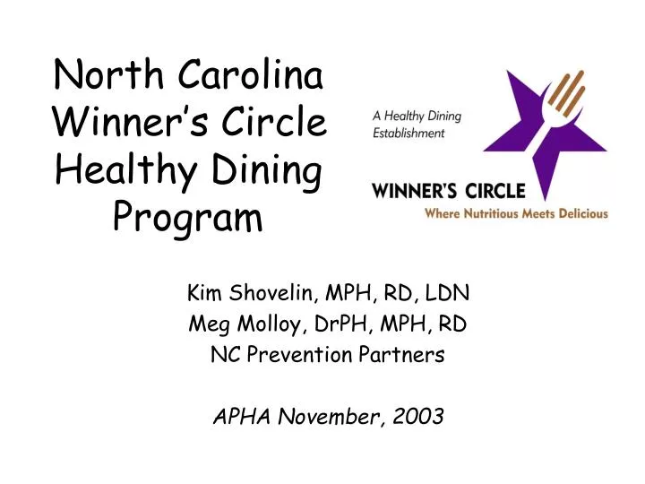 north carolina winner s circle healthy dining program