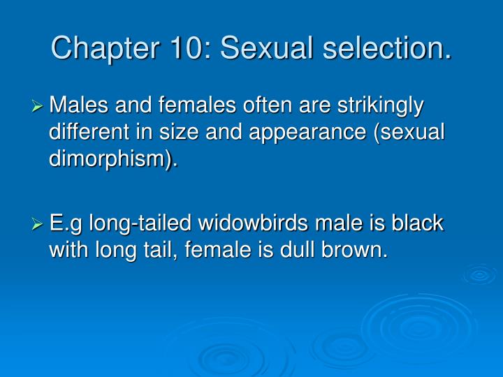 chapter 10 sexual selection