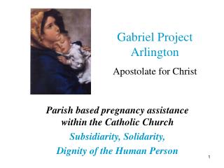 Parish based pregnancy assistance within the Catholic Church Subsidiarity, Solidarity, Dignity of the Human Person