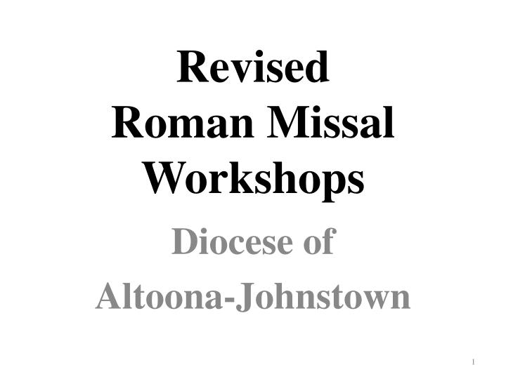 revised roman missal workshops
