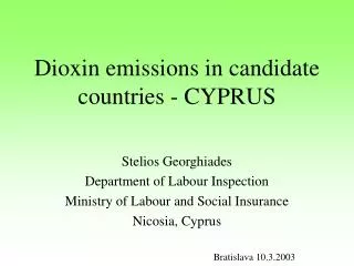 Dioxin emissions in candidate countries - CYPRUS