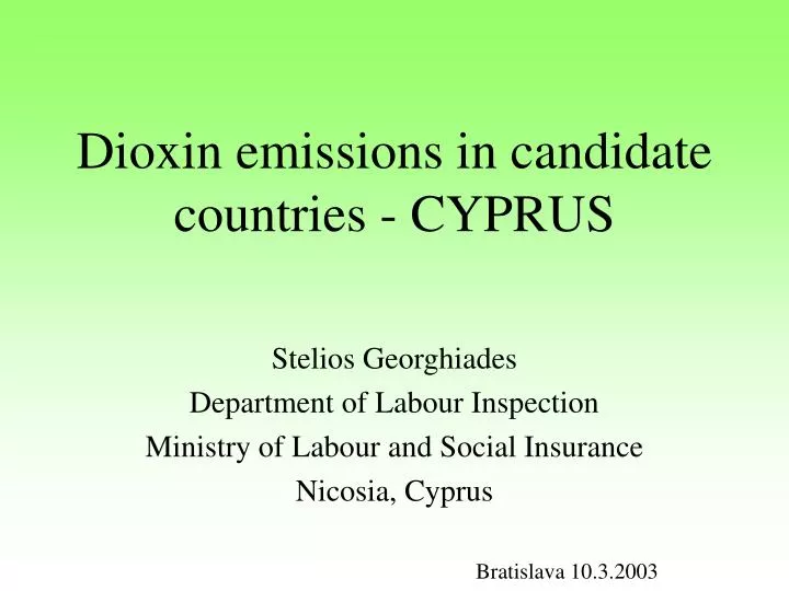 dioxin emissions in candidate countries cyprus