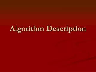 Algorithm Description