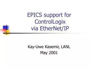 EPICS support for ControlLogix via EtherNet/IP