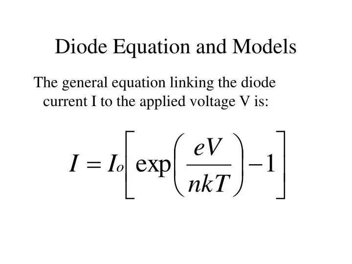 diode equation and models