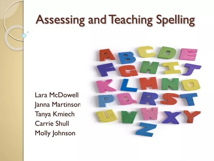 assessing and teaching spelling