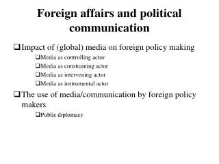 Foreign affairs and political communication