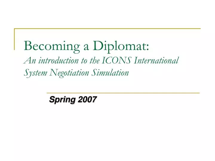becoming a diplomat an introduction to the icons international system negotiation simulation
