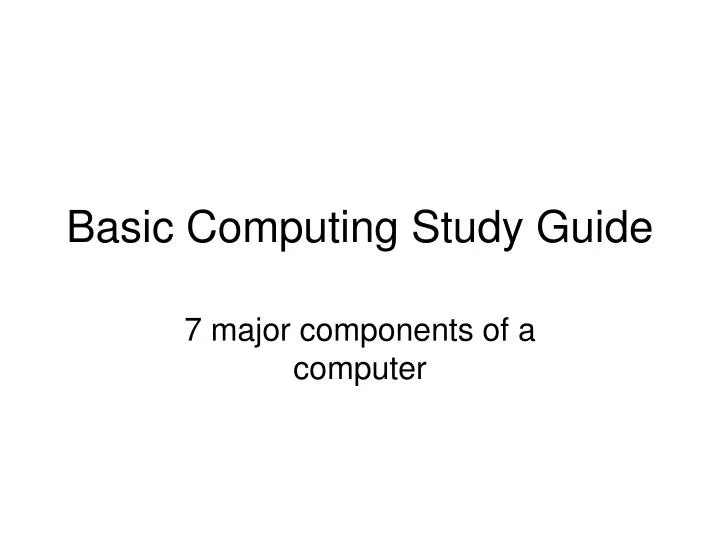 basic computing study guide