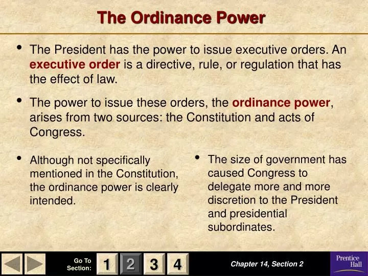 the ordinance power