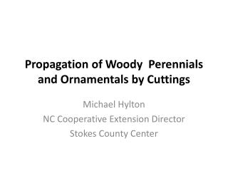 Propagation of Woody Perennials and Ornamentals by Cuttings