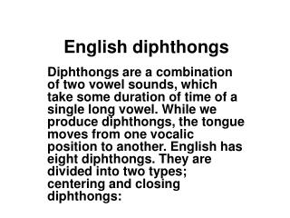 English diphthongs