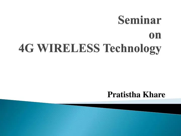 seminar on 4g wireless technology