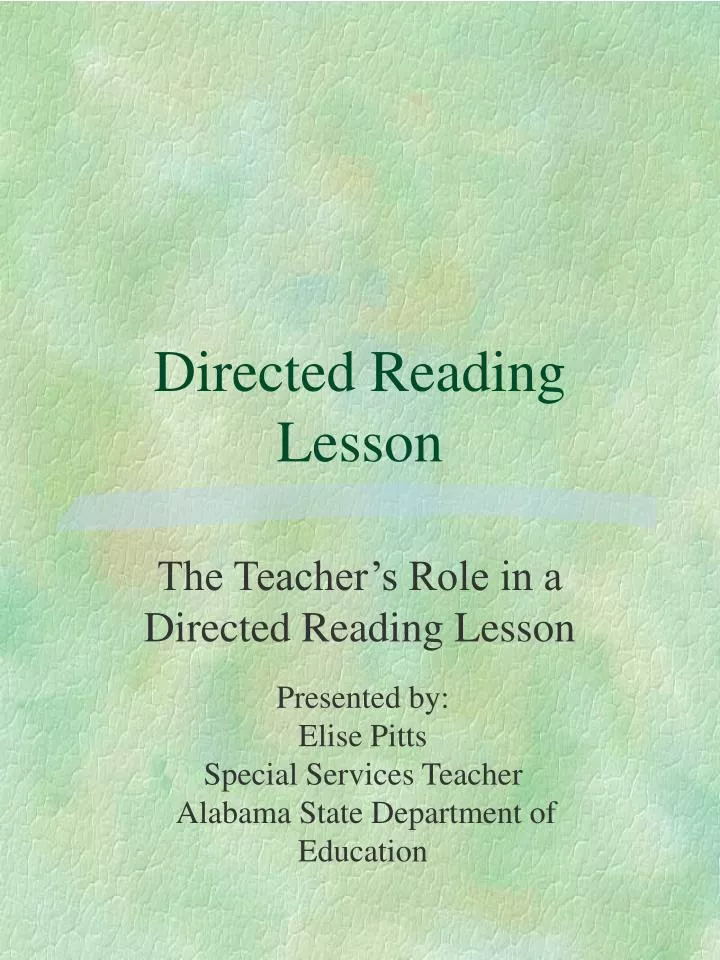 directed reading lesson