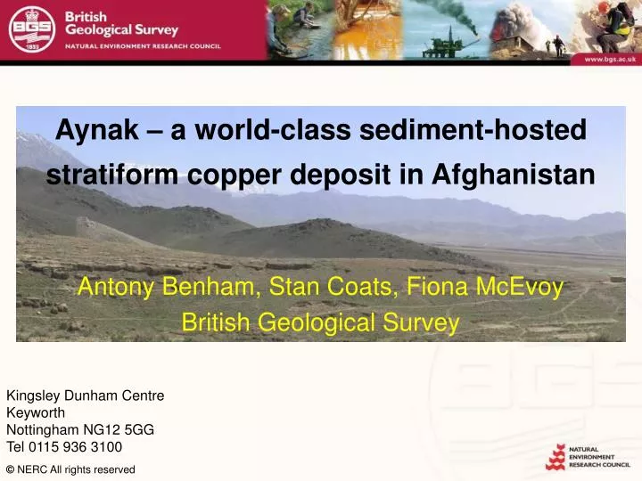 aynak a world class sediment hosted stratiform copper deposit in afghanistan