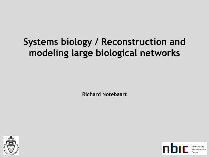 systems biology reconstruction and modeling large biological networks