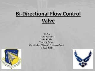 Bi-Directional Flow Control Valve