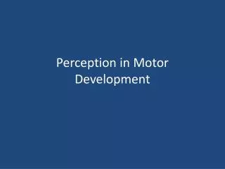Perception in Motor Development