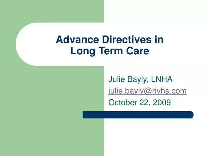 advance directives in long term care