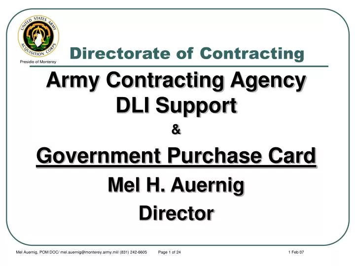 directorate of contracting