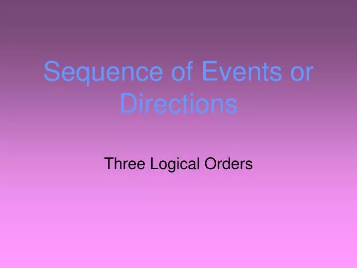 sequence of events or directions