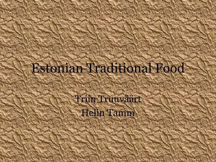 estonian traditional food