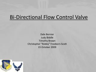 Bi-Directional Flow Control Valve