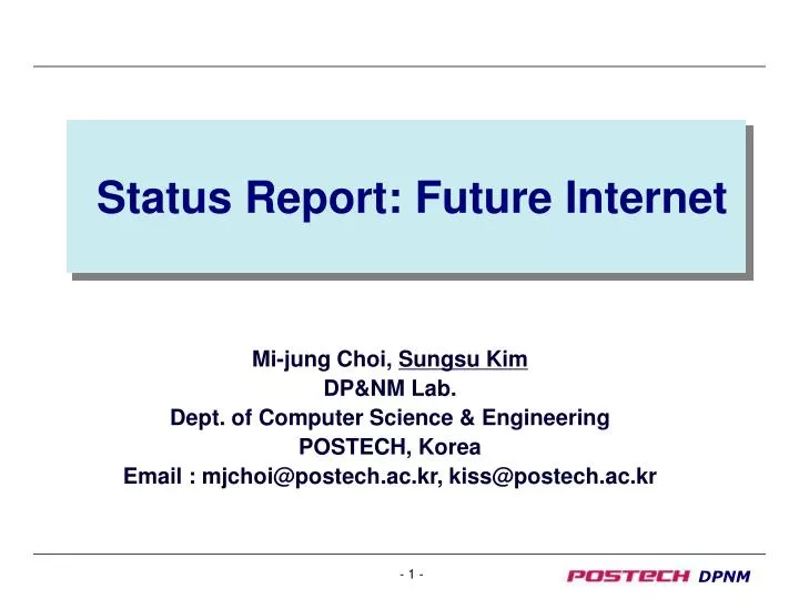 status report future internet