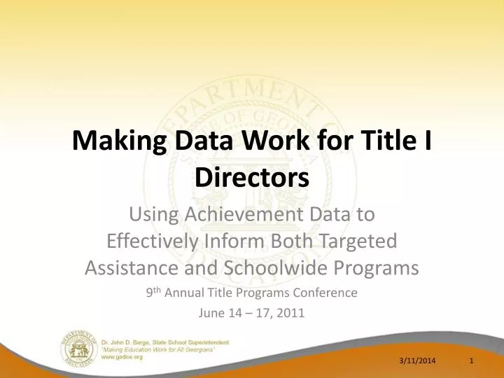 making data work for title i directors