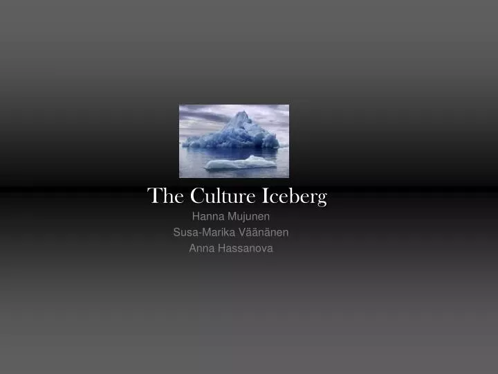 the culture iceberg