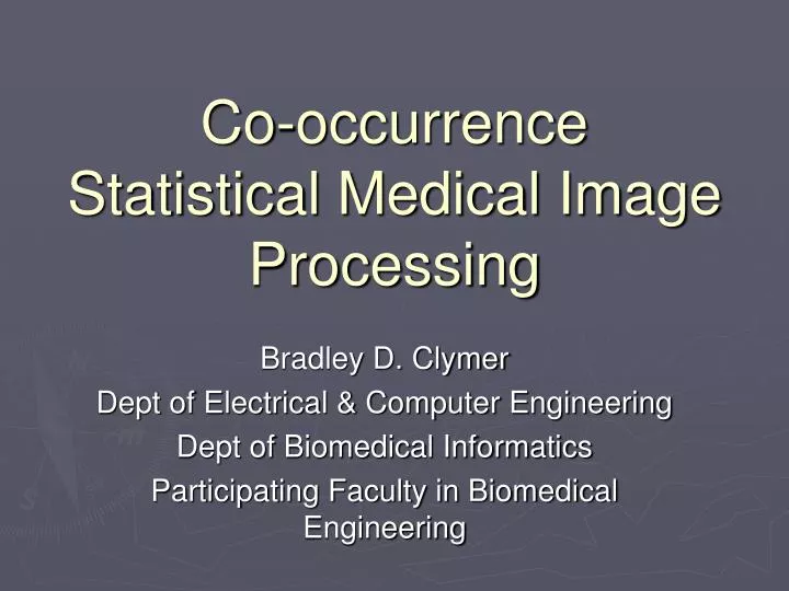 co occurrence statistical medical image processing