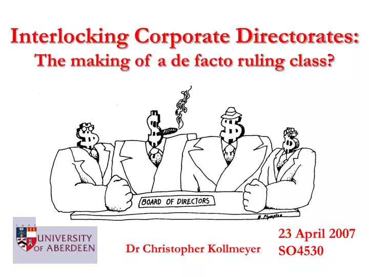 interlocking corporate directorates the making of a de facto ruling class