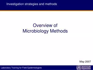Overview of Microbiology Methods