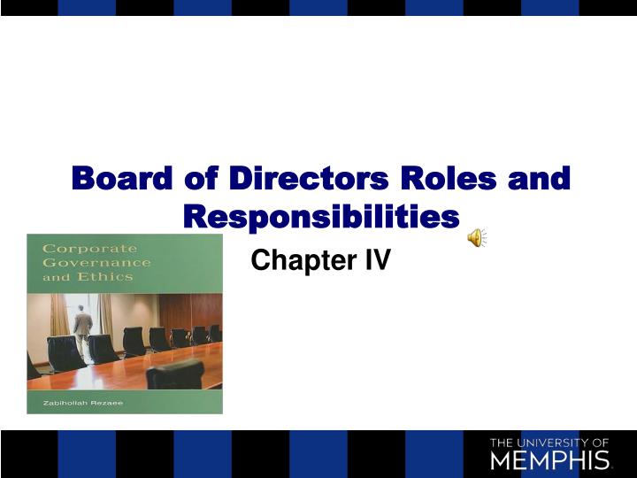board of directors roles and responsibilities